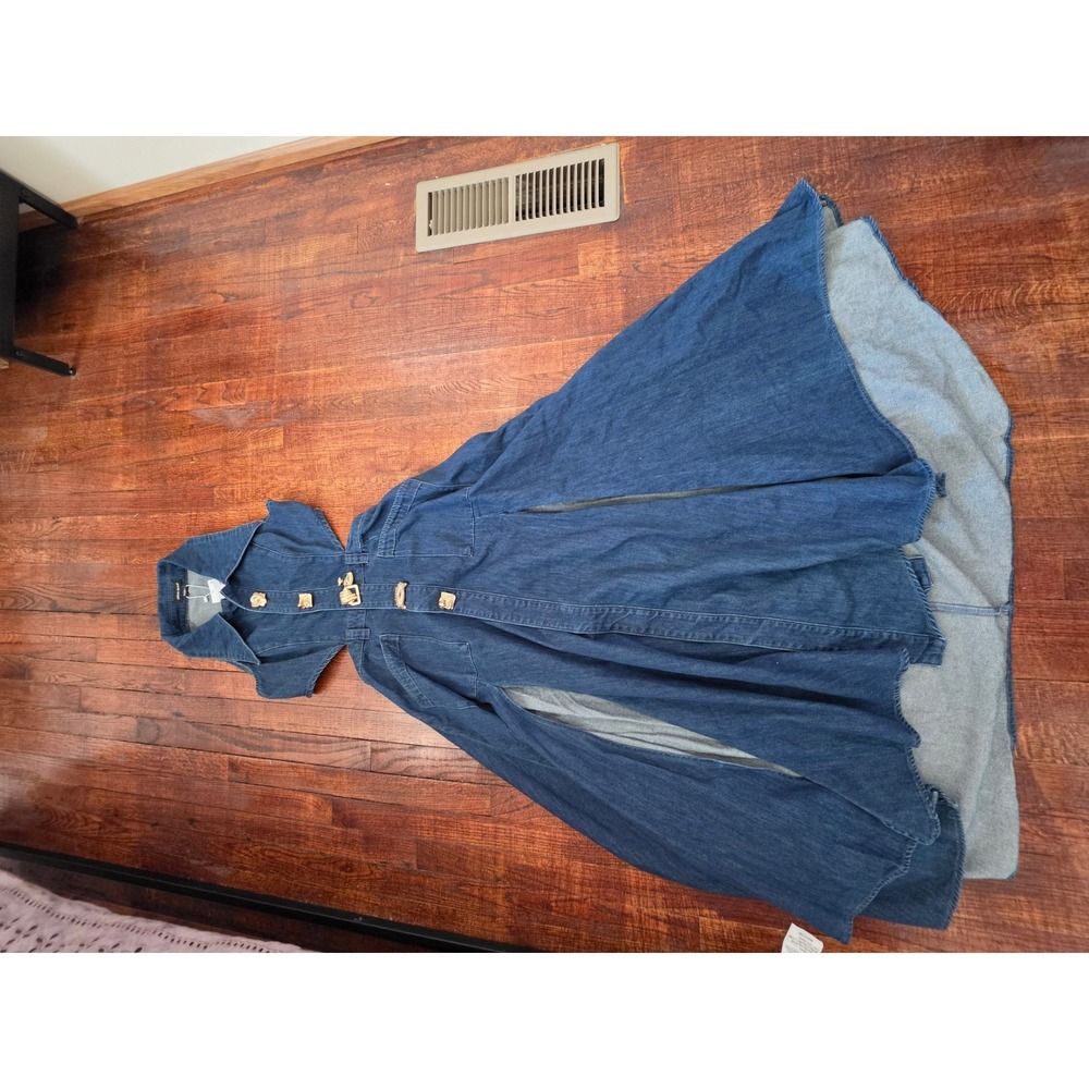 Urban Revivo NWT Denim Cut outs Front Dlits Halter Maxi Dress sz 12 Tall 100A - Picture 2 of 10
